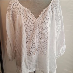 Free People Eyelet Blouse-Sz XL